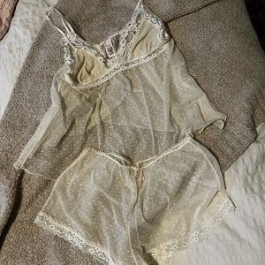 Sheer polka dot, lingerie sleep set